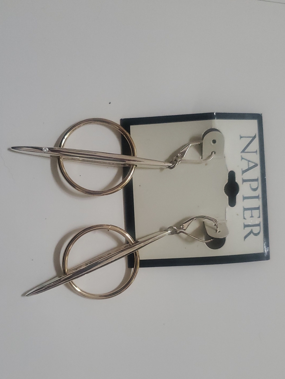 Napier Gold-Tone Hoop and Silver-Tone Stick Pierced Earrings NWT